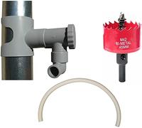 Capt'eau Récupérateur d'eau de Pluie pour conduits Circulaire (Gris) + 60CM Tuyau Gris + Scie Cloche Premium BI Metal