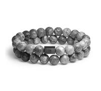 Captena Covered Double Row Bracelets Pierre DU20007 - Homme - Acier inoxydable