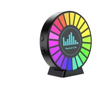 Capteur de bruit de vibration avec lumière 2K HD contrôlée par le son pour application Vibes, lampe de micro RVB avec AGC et 8 modes de vitesse, rechargeable de type C D