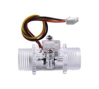 Capteur de courant d'eau transparent avec effet Hall, débitmètre à turbine G1/2 filetage BSPT, convient pour la mesure du débit de liquide DC 3 5 24 V (A)