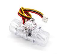 Capteur de débit d'eau à connexion rapide G1/2" 1-30 l/min Capteur de débit à effet Hall d'eau pour chauffe-eau et distributeurs d'eau (transparent)