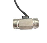 Capteur de débit d'eau à effet Hall USS-HS43TB 2-45L/M G3/4" Débitmètre à turbine en acier inoxydable for purificateur d'eau, distributeur d'eau(SM2.54 100CM Cable)