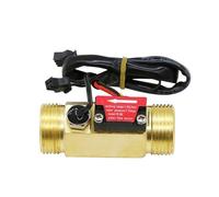 Capteur de débit d'eau en laiton à filetage extern DC3.5-24V Flow Sensor + M8 Temperature Sensor 1/2" 3/4" For Water Heaters Débitmètre industriel(3/4")