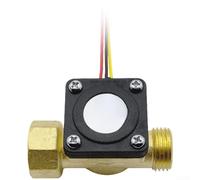 Capteur de débit d'eau en laiton avec technologie à effet Hall - Mesure du débit de 1 à 30 lmin - Support de pression de 1,75 MPa pour la maison pour les appareils ménagers et les équipements d'eau