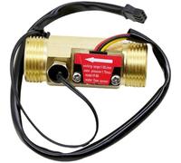 Capteur de débit d'eau en laiton, filetage externe 1/2 "3/4", capteur Hall, débitmètre à Turbine à impulsion, DC5~18V, avec détection de température(3/4")