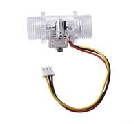 Capteur de débit d'eau G1/2, débitmètre à turbine à effet Hall avec plage de 1 à 30 L/min pour chauffe-eau et distributeurs, CC 3,5 à 24 V (transparent)