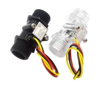 Capteur de débit d'eau G1/2"" Débitmètre de fluide Boîtier transparent DC 5-15 V Utilisation for chauffe-eau(Clear color)