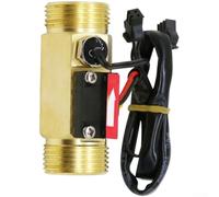 Capteur de débit d'eau G3/4" avec détection de température, débitmètre à effet Hall en cuivre B6 1-30L/min, sortie d'impulsion 3,5-24 VDC pour chauffe-eau et distributeur, diamètre intérieur 18 mm