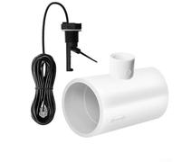 Capteur de débit pour piscines avec tee, FS-320 type déflecteur 3-300 cm/s, 24 VDC, boîtier en polypropylène IP65, câble de 4,5 m, filetage 1/2 NPT
