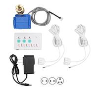 Capteur de Fuite d'eau avec électrovanne à Bille en Laiton DN15 à 2 Voies, Système D'avertissement Précoce de Fuite d'eau - Vanne D'arrêt Automatique et Alarme Sonore, pour Tuyau(EU)