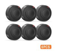 Capteur de fumée intelligent WiFi Tuya, 6 paquets, contrôle par application Smartlife, alarme de fumée 85db, alarme de Site, prend en charge Alexa et Google Assistant-Noir