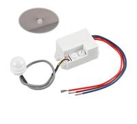 Capteur de Mouvement Encastrable, Interrupteur Détecteur Infrarouge PIR 220-240V, 120° 6m avec Capteur Crépusculaire Réglable 20-2000 Lux, Temps 10s-7min, Mini Détecteur Lumière Intérieur Extérieur