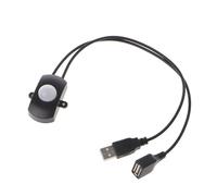 Capteur de mouvement infrarouge PIR for corps humain, DC5V-24V 12V, contrôle la barre lumineuse LED, capteur photosensible, connecteur commutateur(Tdl-2023usb Black)