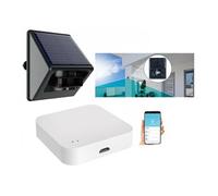Luminea Home Control : Capteur de mouvement PIR solaire connecté compatible ZigBee avec passerelle wifi G