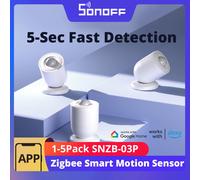 Capteur de mouvement Zigbee SONOFF SNZB-03P, 1 à 5 pièces, déclencheur d'éclairage intelligent et de sécurité domestique, fonctionne avec Alexa Google Home via Zigbee Hub