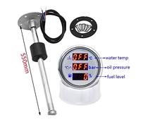 Capteur de Niveau, 3 po IN 1 MULTIFONCTION numérique 52 mm Température d'eau + pression d'huile + indicateur de niveau de carburant avec capteur de flotteur de réservoir d'huile 0-190OHM(550mm)