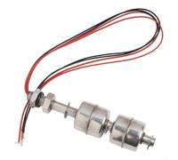 Capteur de niveau de liquide avec interrupteur à flotteur à double bille en acier inoxydable compatible avec eau, carburant, huile et réservoirs de stockage (100 mm)