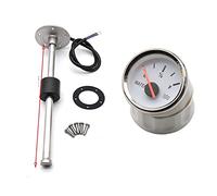 Capteur de niveau d'eau, Jauge de niveau d'eau de jauge de 52MM lumière rouge 0-190Ohm indicateur de niveau de réservoir d'eau avec capteur de niveau d'eau de carburant(400mm ws gauge)