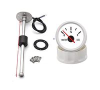 Capteur de niveau d'eau, Jauge de niveau d'eau de jauge de 52MM lumière rouge 0-190Ohm indicateur de niveau de réservoir d'eau avec capteur de niveau d'eau de carburant(250mm ww gauge)