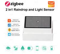 Capteur de pluie Tuya Zigbee 2 en 1, avec détecteur de lumière, étanche IPX4, pour l'extérieur, fonctionne avec Smart Life Home Assistant Z2M Zigbee 3.0 Version