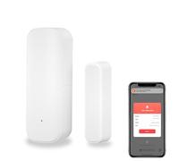 Capteur de Porte WiFi, capteur de fenêtre de Porte Tuya, Alarme en Temps réel de capteur de fenêtre Compatible avec Alexa Google, capteur de Contact Ouvert de Porte de sécurité à Domicile (1 Paquet)