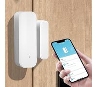 Capteur de porte WiFi, capteur tactile Smart Linking, compatible avec Amazon Alexa, Google Assistant, pas de hub nécessaire, envoi d'avertissements, alarme à distance sans fil, travail avec Tuya,