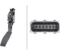 Capteur de position de pédale d'accélérateur 6 pôles HELLA pour OPEL ASTRA J Caravan (P10)