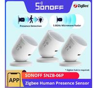 SONOFF SNZB-06P Détecteur de Mouvement ZigBee Détecteur de Mouvement sans Fil, Capteur de Présence Humaine, ZigBee Bridge Requis, Compatible avec Alexa/Google Home/Alice