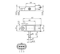 Bosch Capteur de pression de suralimentation 0 281 002 593 – pour MWM, Dacia, Nissan