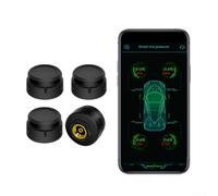 Capteur de pression des pneus de voiture Blue-tooth TPMS Système d'alarme de surveillance de la pression des pneus avec 4 capteurs externes (modèle de voiture à 4 roues)