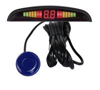 Capteur de recul pour voiture - Écran rétroéclairé avec interrupteur - Système de détection de recul avec 4 capteurs - Connecteur de capteur de stationnement - Noir - Bleu