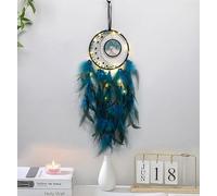 Capteur De Rêves en Plumes, Dsaren Attrape Rêve Lumineux Fait Main Mobiles Attrape-Rêves Rétro Romantique Décor pour Fille Mobile Decoratif Maison Chambre Murale Voiture Anniversaire Cadeau