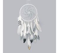 Capteur de Rêves-IMMIGOO Attrape-rêves Plumes Décoration Maison Murale Intérieure Ornement Suspendue Cadeaux Fille Blanc