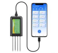 Capteur de sol USB 8 en 1, kit de test de sol de jardin avec conductivité de l'humidité, température, pH, salinité, nutriments NPK, sonde étanche pour Android