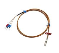 Capteur de sonde de température à résistance thermique, extrémité de plaque de Type PT100, fil de protection en PTFE/Polyimide plaqué argent 1M-5M(2,Cable Length 2M)