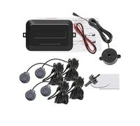 Capteur de stationnement Kit Stationnement Voiture avec 4 Capteurs Avertisseur Sonore 22 Mm Radar Recul Indicateur Alerte Sonore Sonde 12 V Marche Arrière(Grey)