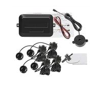 Capteur de stationnement Kit Stationnement Voiture avec 4 Capteurs Avertisseur Sonore 22 Mm Radar Recul Indicateur Alerte Sonore Sonde 12 V Marche Arrière(Noir)