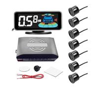 Capteur de stationnement Radar Recul pour Voiture avec 8/4 Capteurs Stationnement Écran LCD Affichage De Distance Avertisseur Sonore(Black 8pcs)
