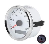 Capteur De TachymèTre De Bateau 85 Mm / 3,3 Pouces Jauge TachyméTrique Ip67 12 V / 24 V LumièRe Rouge Avec éCran Lcd Compteur Horaire De Service 3000 Tr/Min Cadre Argenté Cadran Blanc