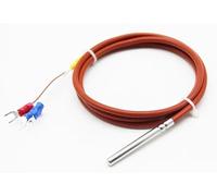 Capteur de température, capteur de température pt100 imperméable à trois câbles Platino résistance thermique Câble de protection de l'alambre silicone(Pt100 Type With 10 meter)