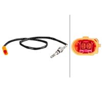 Hella Palpeur de température des gaz 6PT 010 376-251 – 2 pôles, vissé, câble 595 mm