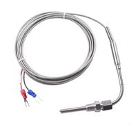Capteur de température d'échappement moteur type K Thermocouple avec câble de 100 cm à 500 cm Longueur de câble sélectionnable Tresse en acier inoxydable et gaine en fibre de verre (4 m)