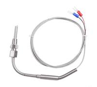 Capteur de température des gaz d'échappement de moteur type K avec sonde en acier inoxydable et câble d'isolation en fibre de verre, filetage réglable 1/8 NPT (2 m)