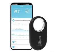Capteur de température et d'humidité - Détecteur intelligent sans fil compatible avec l'application Tuya - Moniteur de climat domestique - Version noire en plastique