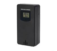 Capteur de température et d'humidité extérieur sans fil compatible avec station météo 3378, émetteur intérieur avec support mural ou support de table, 433,92 MHz RF et portée de 60 m (noir)