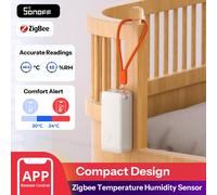 Capteur de température et d'humidité SONOFF SNZB-02B AirGuard TH Lite Zigbee, détection haute précision, enregistrement de données sur 6 mois, longue durée de vie de la batterie
