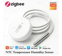 Capteur de température et d'humidité Zigbee NTC avec sonde en acier inoxydable pour détecter la température des aquariums, piscines, baignoires, congélateurs, laboratoires et liquides With Probe