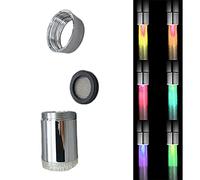 Capteur de température LED 3 couleurs pour robinet changeant de robinet avec convertisseur pour cuisine et salle de bain Capteur de température pour cuisine et salle de bain