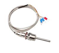 Capteur de température RTD PT100, sonde 50 à 200 mm, filetage NPT 1/2", câble de 1 à 5 m, -58 °F à 572 °F, étanche et résistant à l'huile(Length 300cm,50mm)