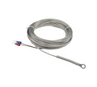 Capteur de température thermocouple à tête annulaire avec câble métallique de type KE de 10 m, diamètre de trou de 5 mm et 6 mm(E 5mm hole)